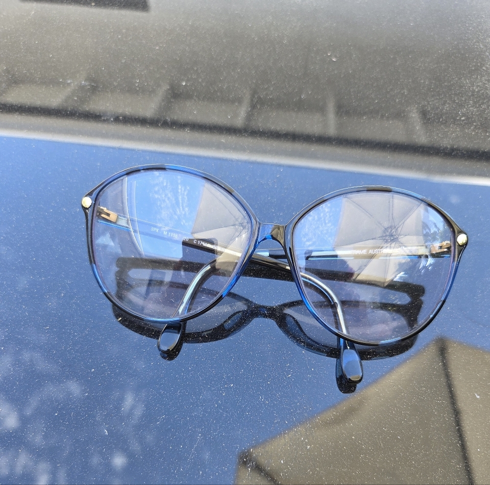 1970 Silhouette blue & black overside  Sunglasses.